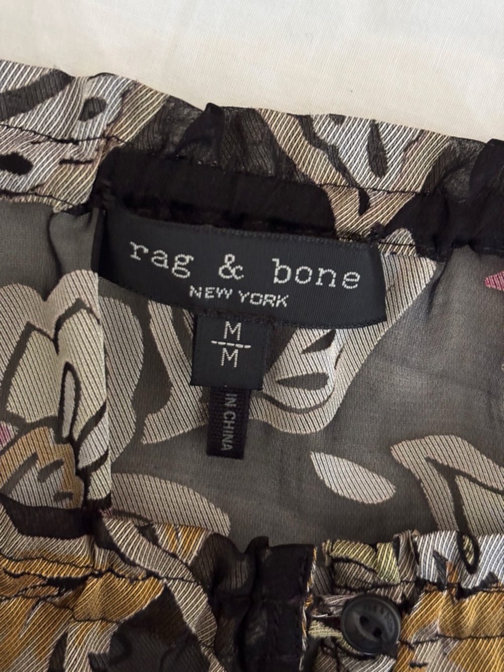 Rag & Bone Sierra Floral Off Shoulder Belted Top Medium Summer Luxury - Picture 7 of 9